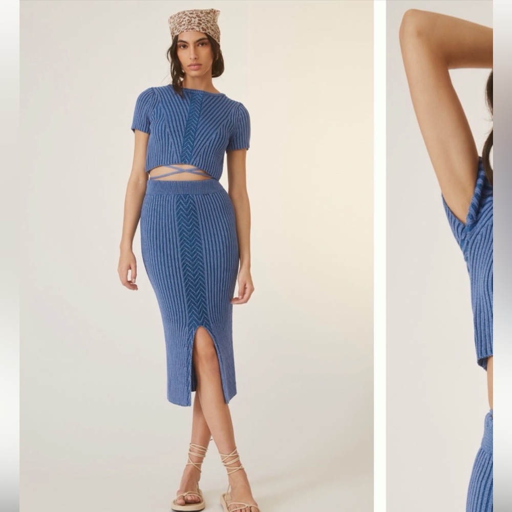 Anthropologie Blue Pencil Skirt